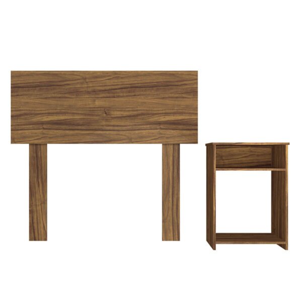 CAMA 1  PL NEW ATLANTIS CELTA + SET NOGAL (RESPALDO Y VELADOR) - Imagen 6